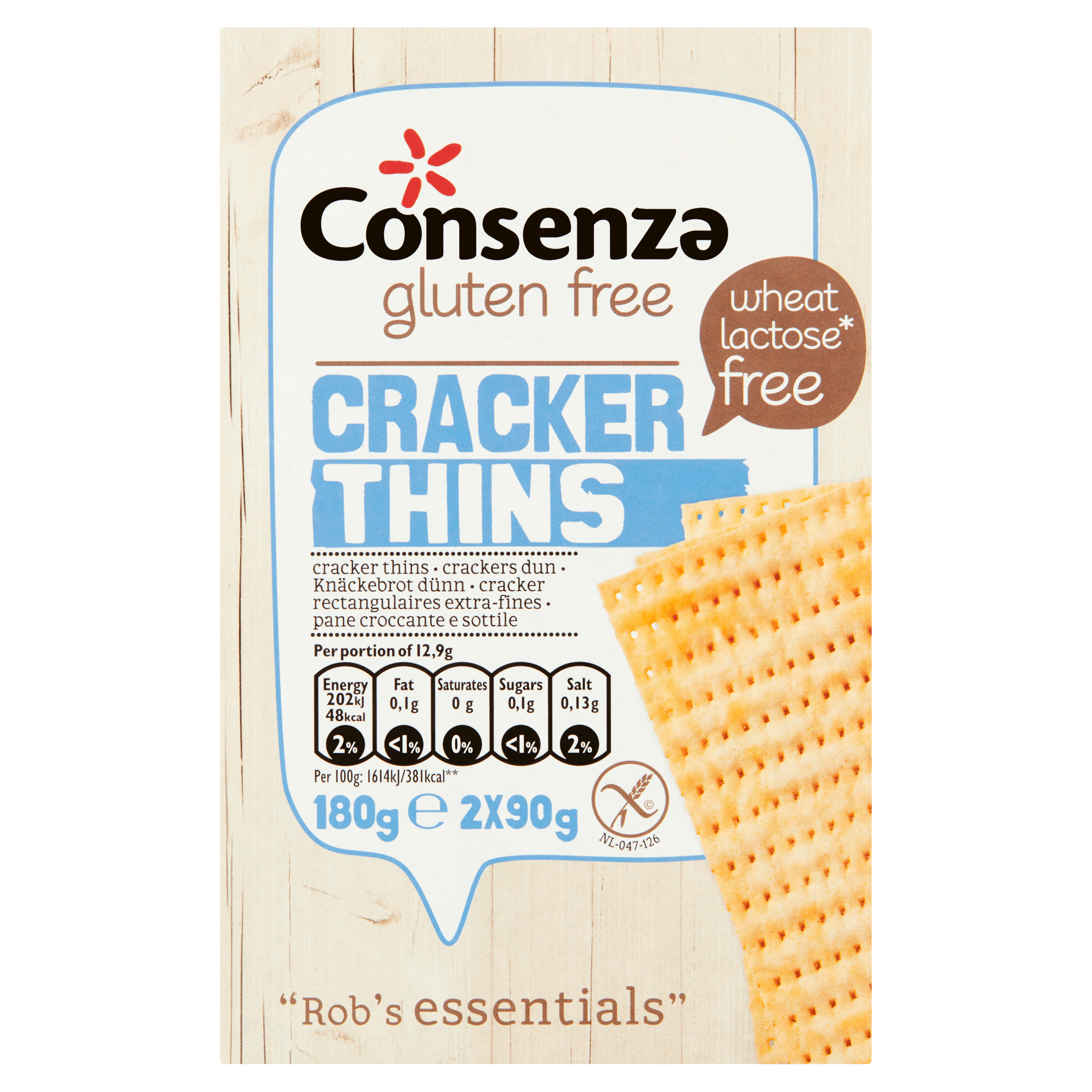 Consenza Cracker fin sans gluten 180g